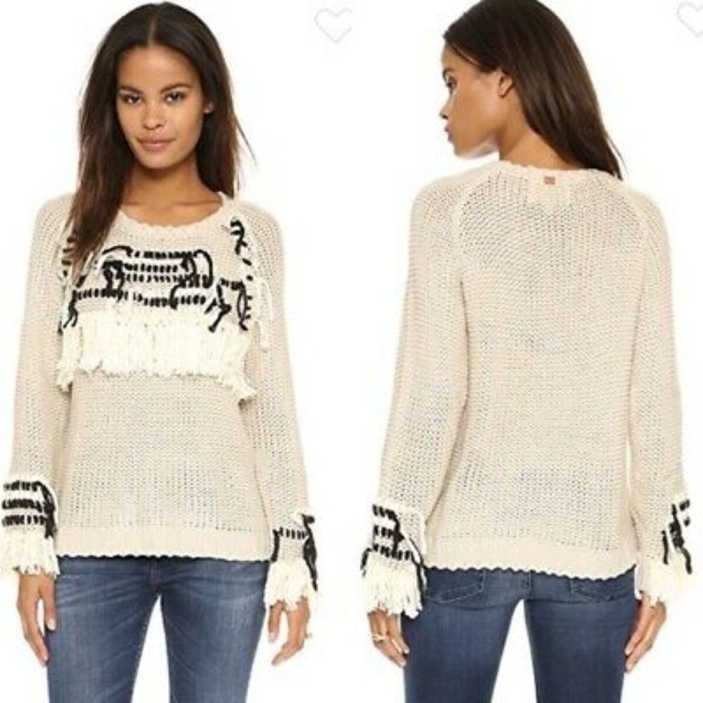 For Love & Lemons Knitz Fringe Sweater